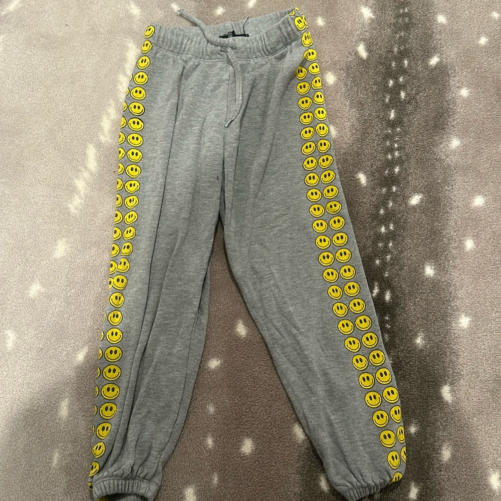 Girls Flowers by Zoe gray smiley sweatpants